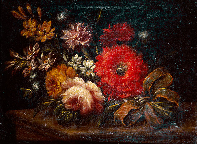 Anonimo — Autore non indicato - sec. XVII/ XVIII - Natura morta con mazzo di fiori — insieme